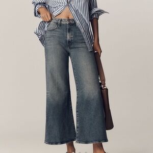 MOTHER The Hustler Roller Ankle High-Rise Wide Leg Jeans